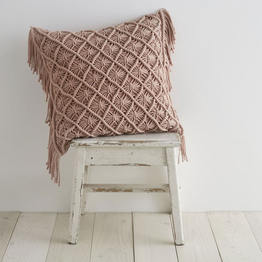Pineapple Elephant Macrame Hand Knotted Diamond 100% Cotton Filled Cushion
