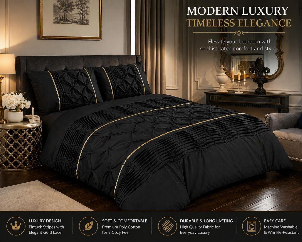 Night Zone Elegant Eleanor Duvet Cover Set