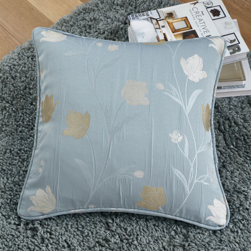 Curtina Juliette Floral Jacquard Weave Piped Edge Filled Cushion