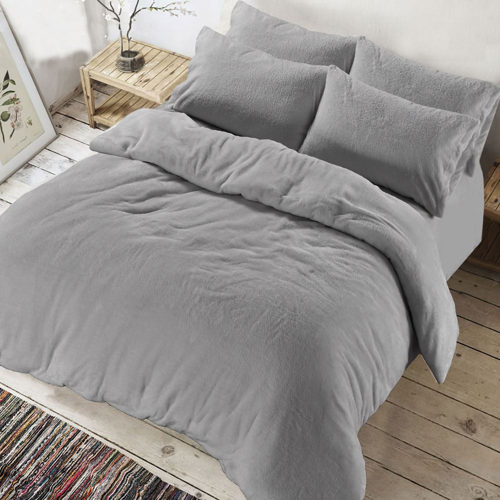 Night Zone Super Soft Teddy Fleece Warm & Cosy Duvet Cover Set