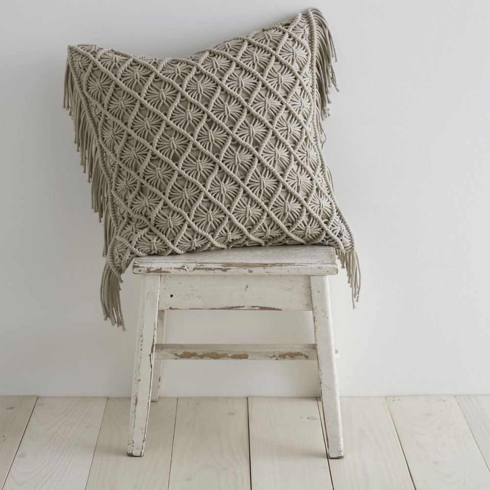 Pineapple Elephant Macrame Hand Knotted Diamond 100% Cotton Filled Cushion