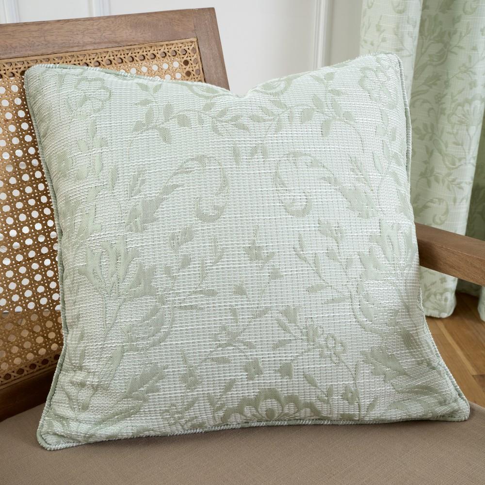 Curtina Marple Floral Woven Jacquard Piped Edge Cushion Cover
