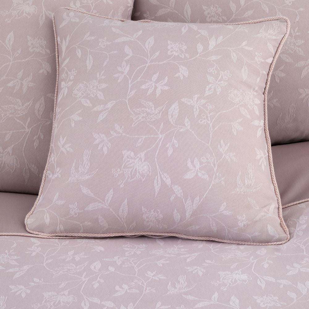 Dreams & Drapes Michaela Floral Jacquard Weave Piped Edge Filled Cushion