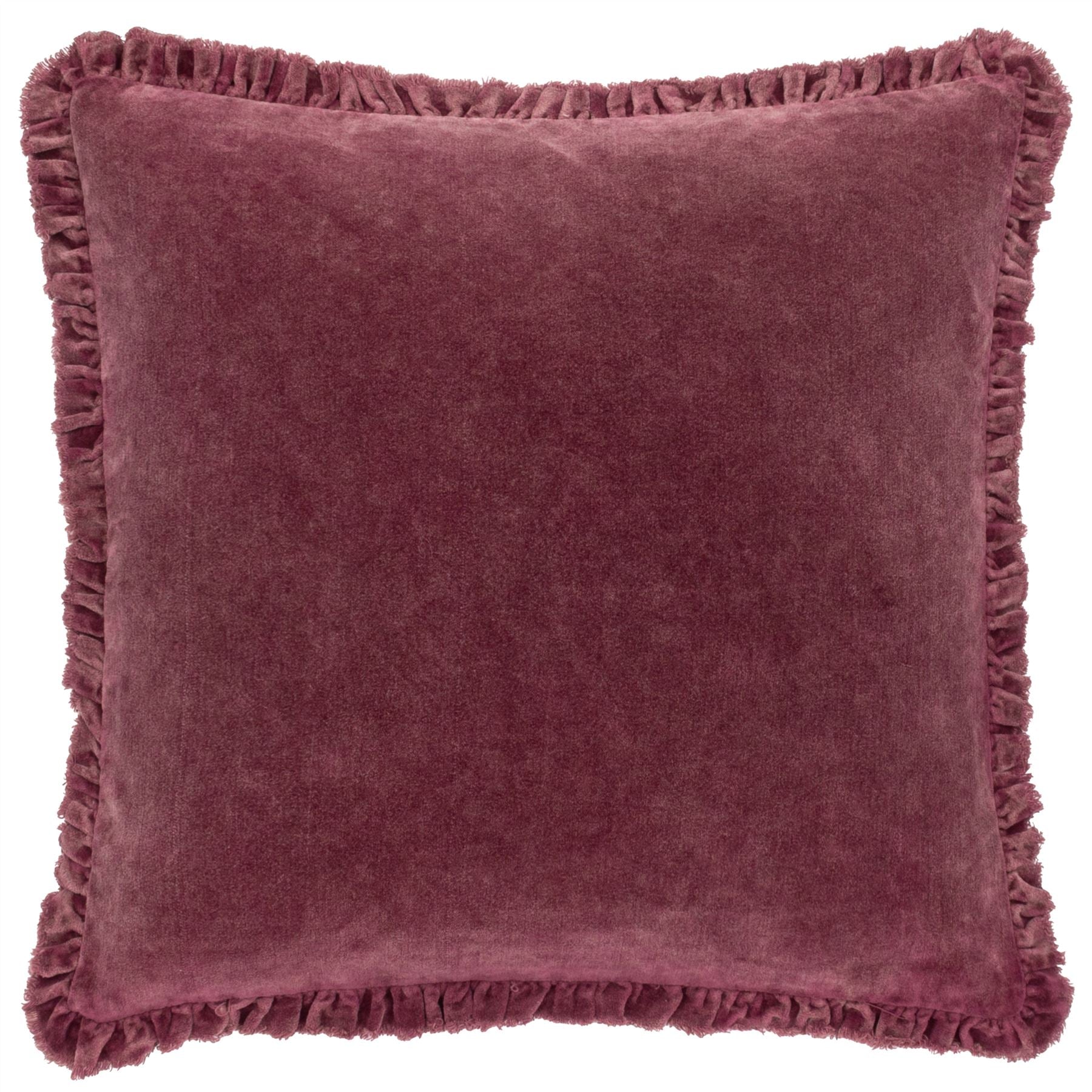 Yard Bertie Frayed Fringe Velvet 100% Cotton Cushion Cover