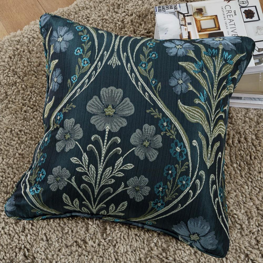 Curtina Estelle Botanical Floral Woven Piped Edge Cushion Cover