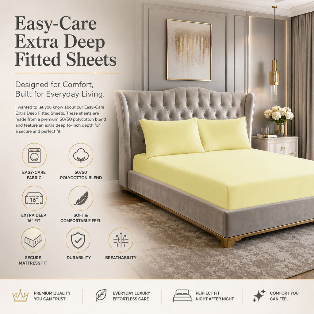Night Zone Easy-care extra deep fitted sheets