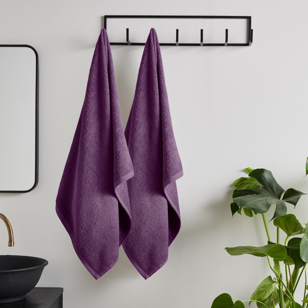 Catherine Lansfield Quick Dry 100% Cotton Bath Sheet, 2 Pack