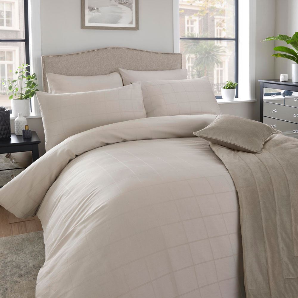 Appletree Boutique Sorelle Check 100% Cotton 200 Thread Count Duvet Cover Set