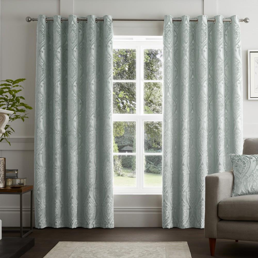 Curtina Chateau Botanical Woven Jacquard Eyelet Lined Curtains