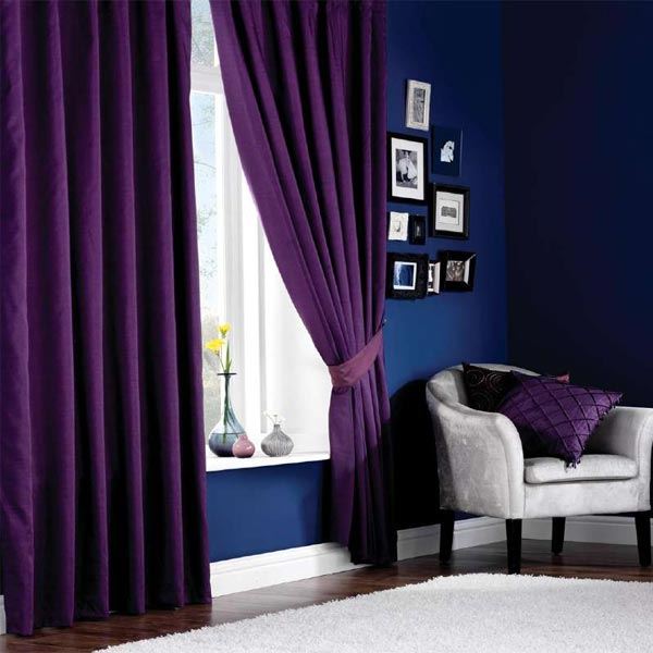 Catherine Lansfield Faux Silk Pencil Pleat Lined Curtains