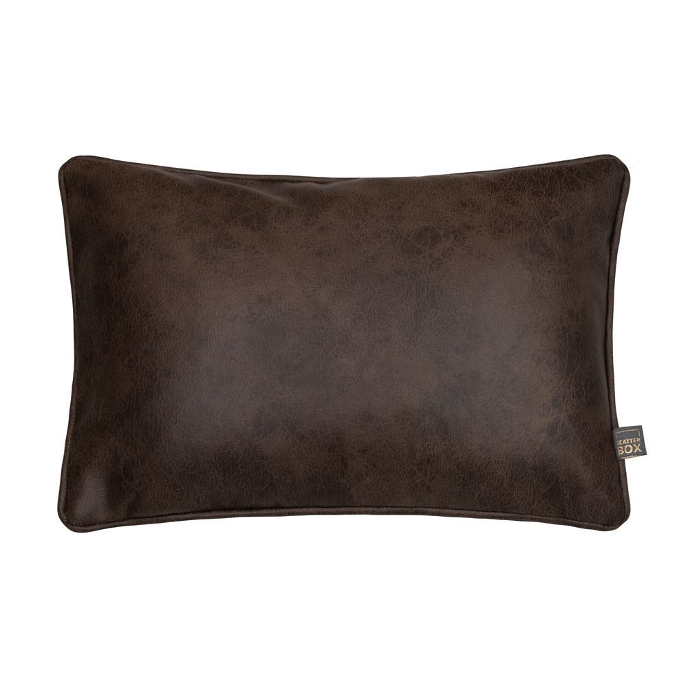 Scatter Box Nanouk Vegan Leather Textured Feather Filled Piped Edge Cushion