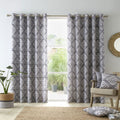 Catherine Lansfield Aztec Geo Print 100% Cotton Lined Eyelet Curtains