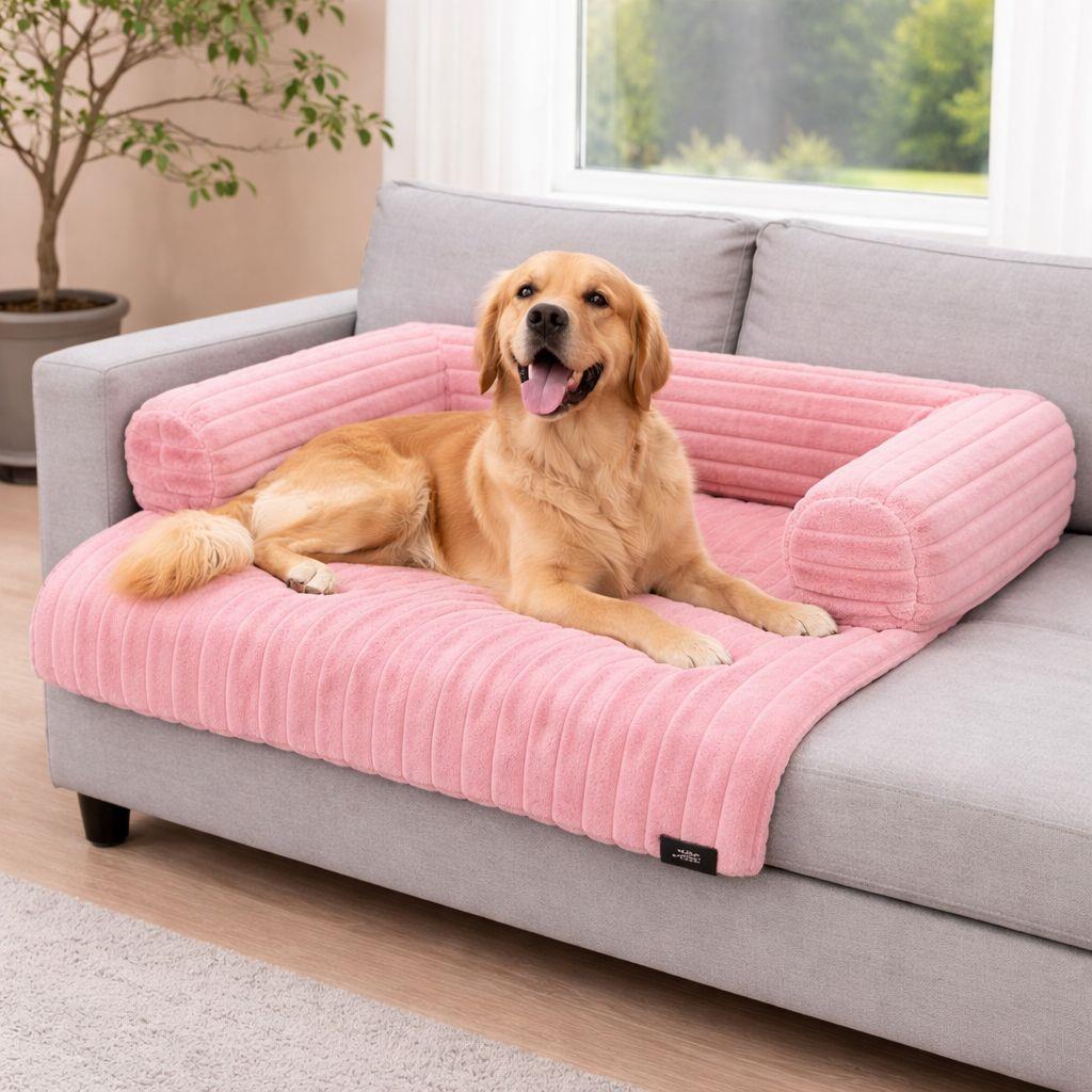 Night Zone Super Soft Plush Cord Sofa Pet Bed