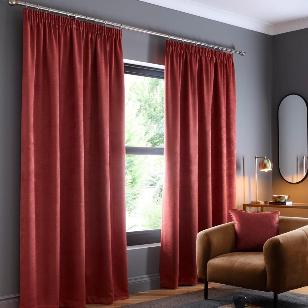 Fusion Galaxy Plain Dyed Triple Woven Thermal Pencil Pleat Lined Curtains