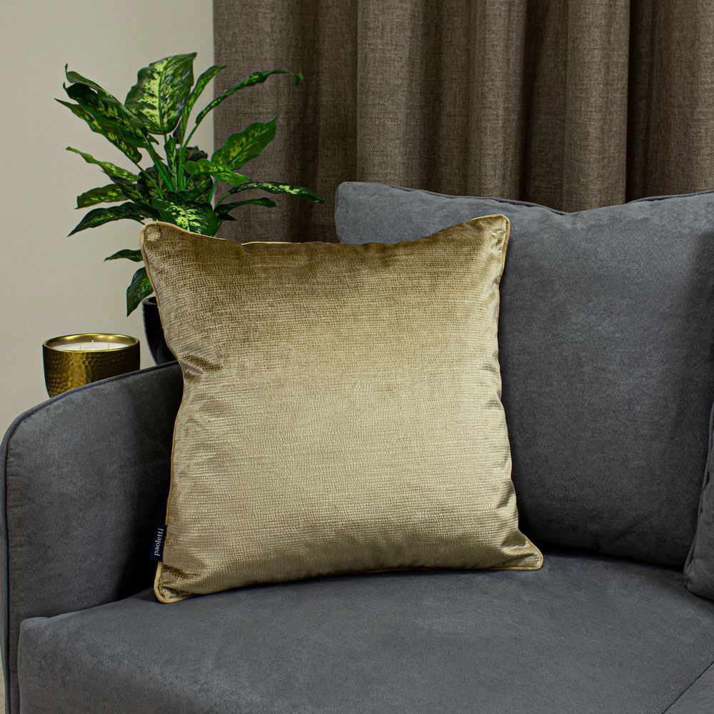 Paoletti Stella Embossed Texture Luxe Velvet Piped Cushion Cover