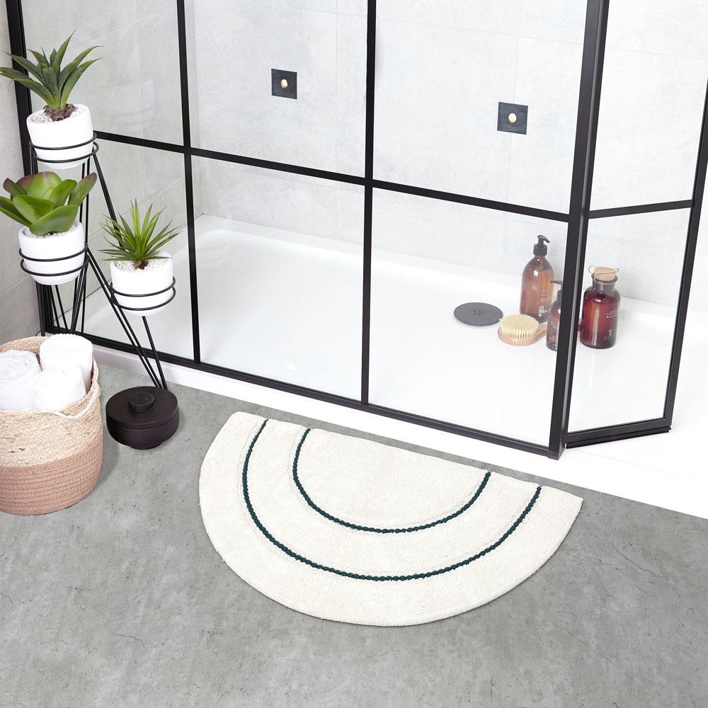 Furn Semi Circle Braided 100% Cotton Bath Mat