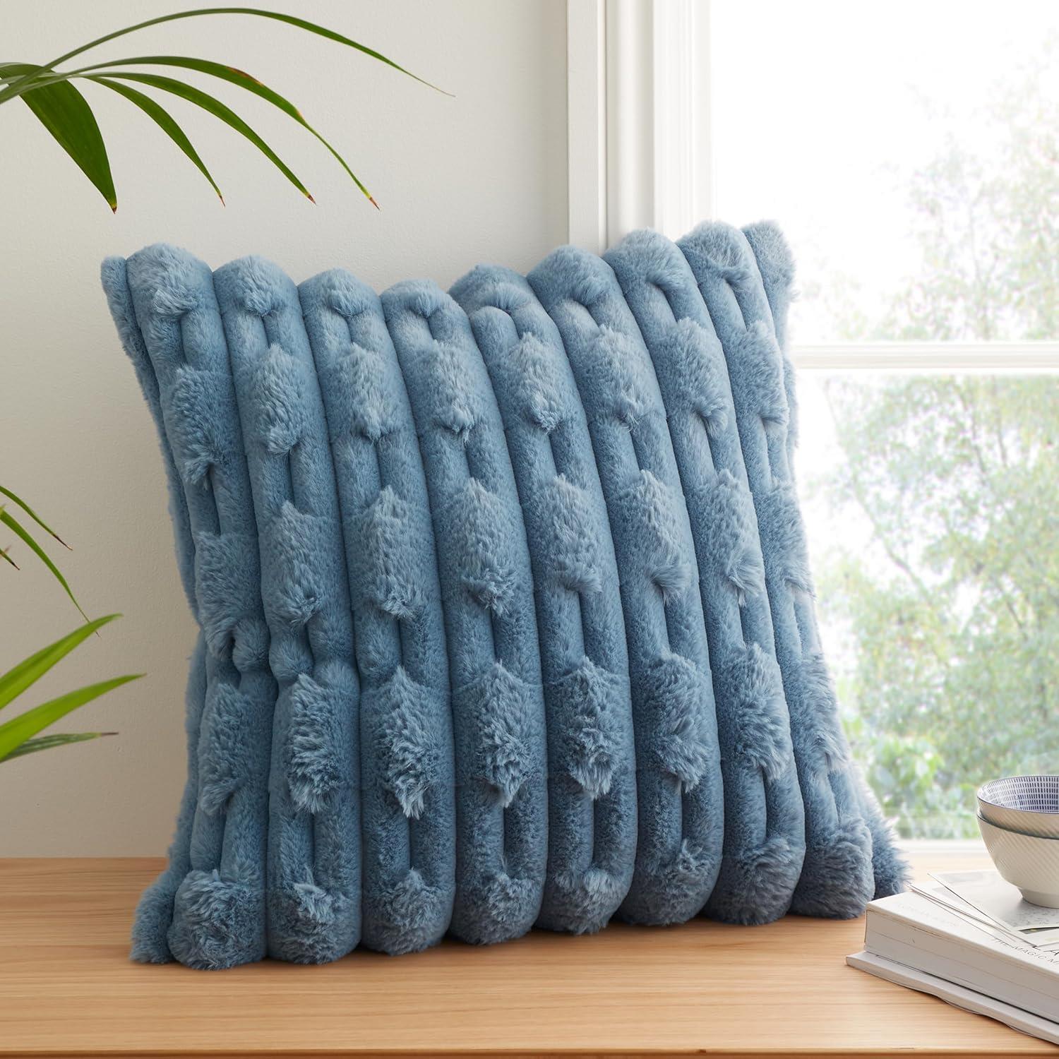 Bianca So Soft Carved Faux Fur Feather Filled Cushion