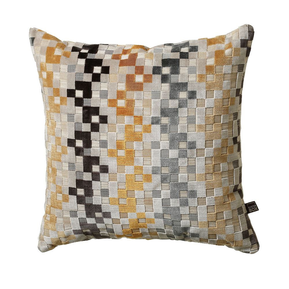 Scatter Box Puzzle Cut Velvet Feather Filled Cushion