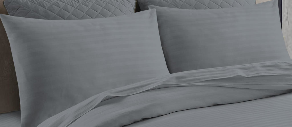 Night Zone Satin Stripe 100% Cotton 250 Thread Count Flat Sheet