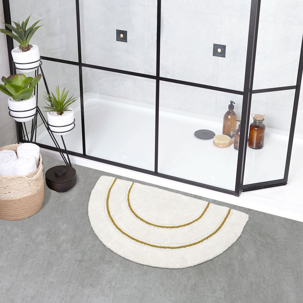 Furn Semi Circle Braided 100% Cotton Bath Mat
