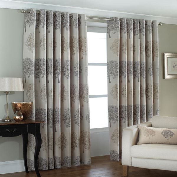 Paoletti Oakdale Motif Lined Eyelet Curtains