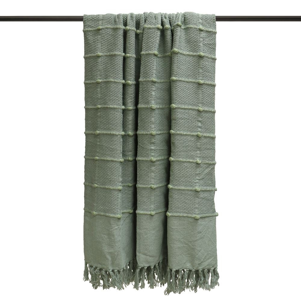 Furn Motti Knitted Tuft Cotton Rich Tasselled Throw