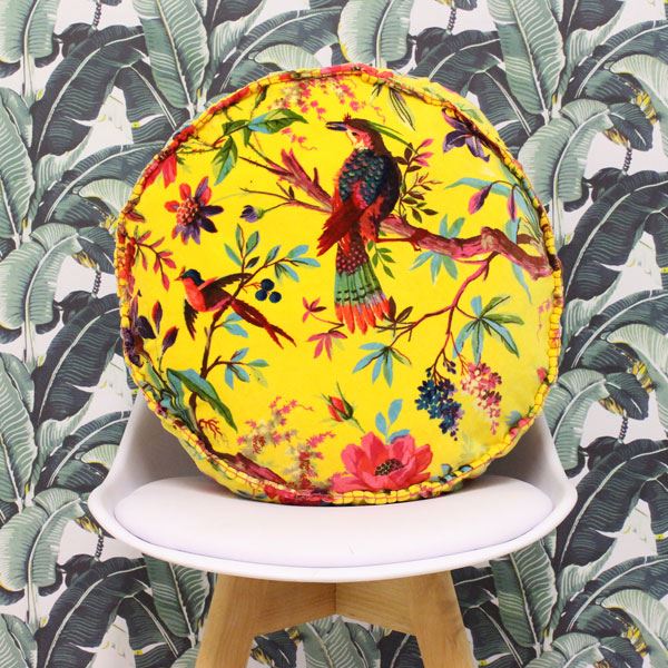 Riva Paoletti Paradise Faux Velvet Round Cushion Cover, 50 Cm Diameter