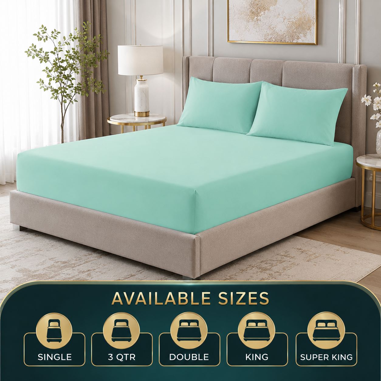 Night Zone Easy-care extra deep fitted sheets