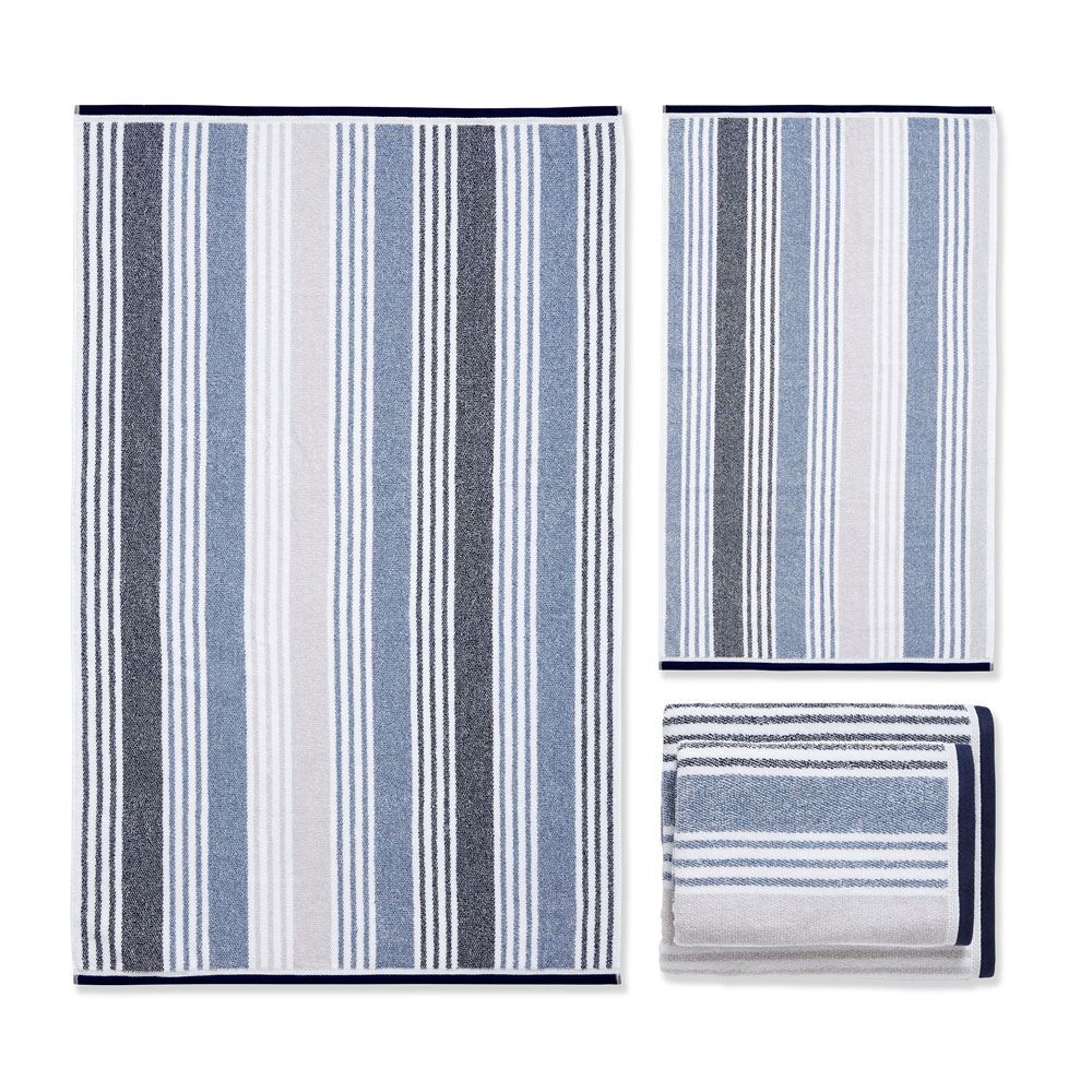 Catherine Lansfield Kelso Stripe Soft & Absorbent 100% Cotton 450gsm 4 Piece Towel Bale