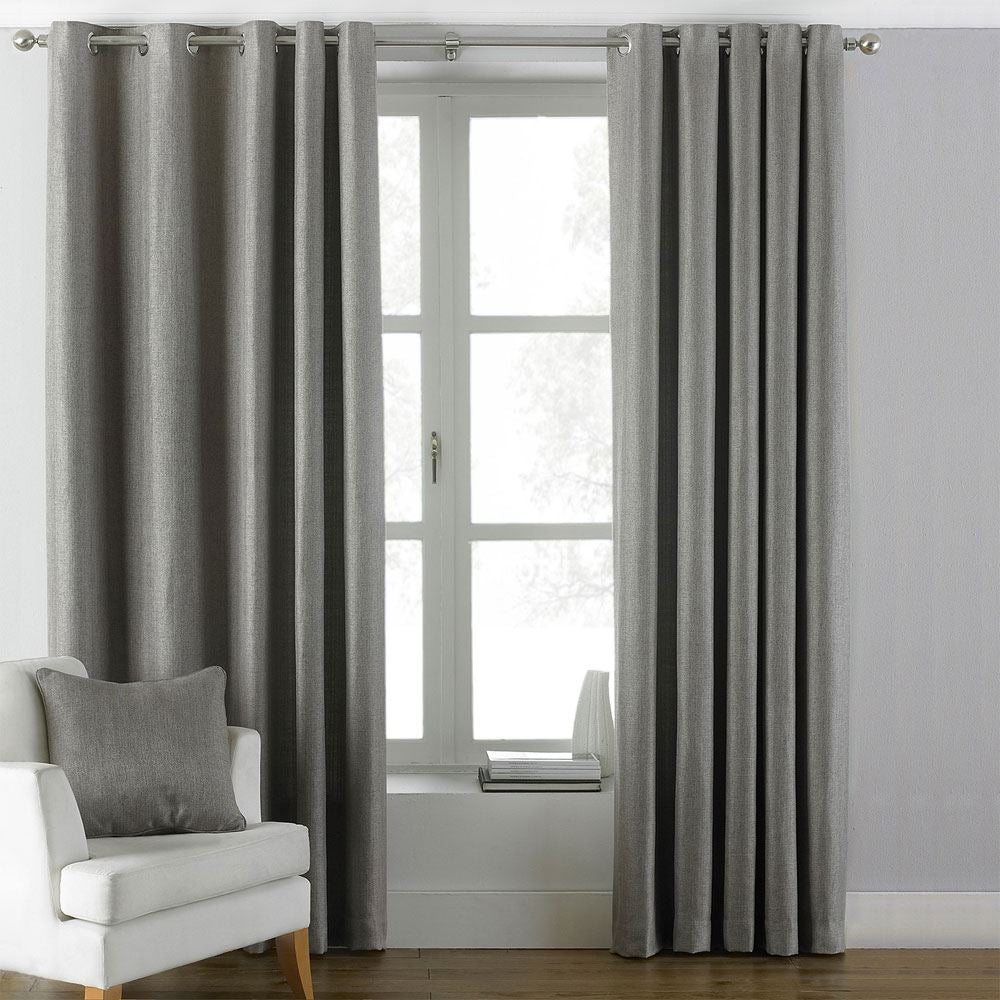 Paoletti Atlantic Woven Twill Eyelet Curtains