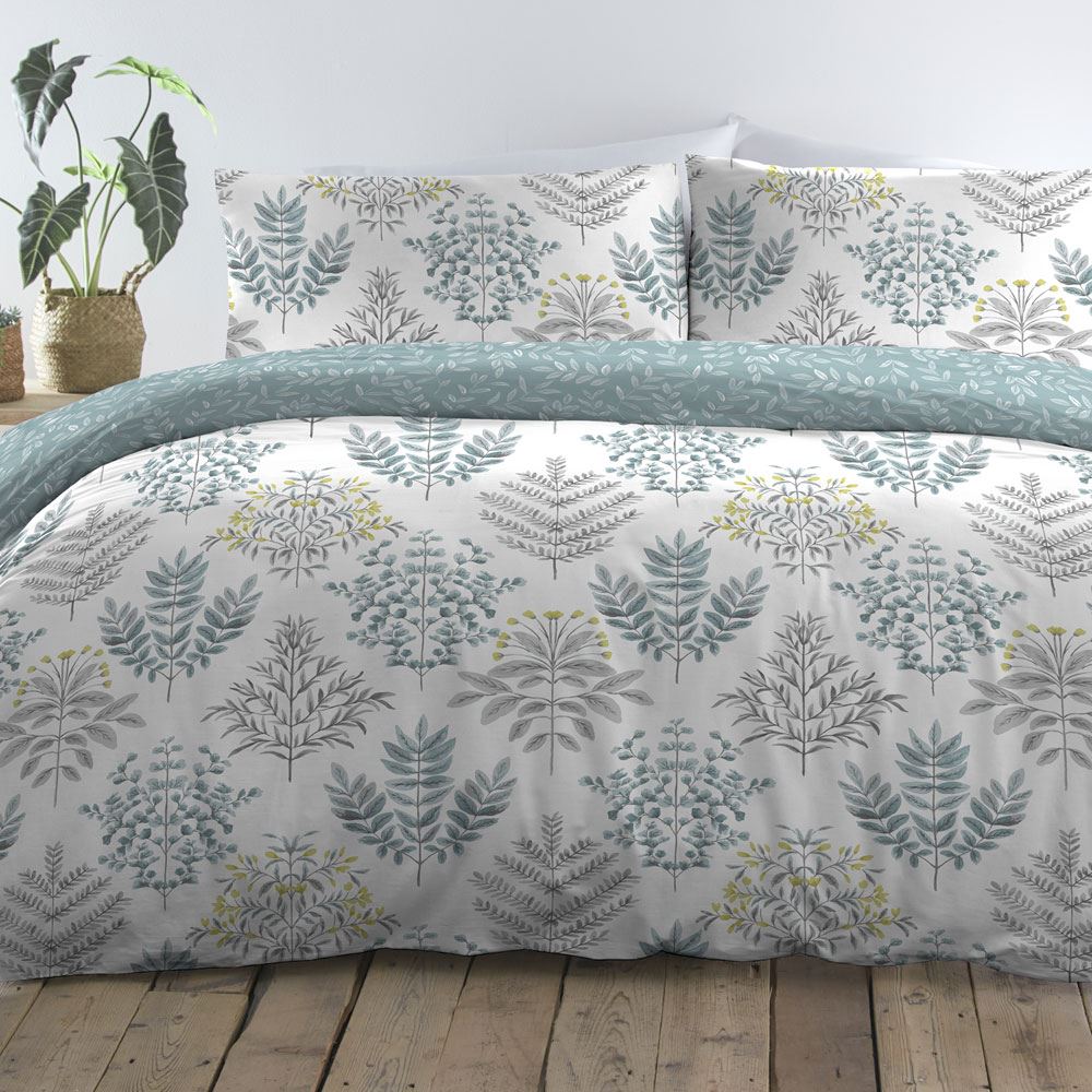 Dreams & Drapes Emily Botanical Print Reversible Duvet Cover Set