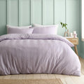 Catherine Lansfield Heatset Wave Double Duvet Cover Set with Pillowcases Lilac