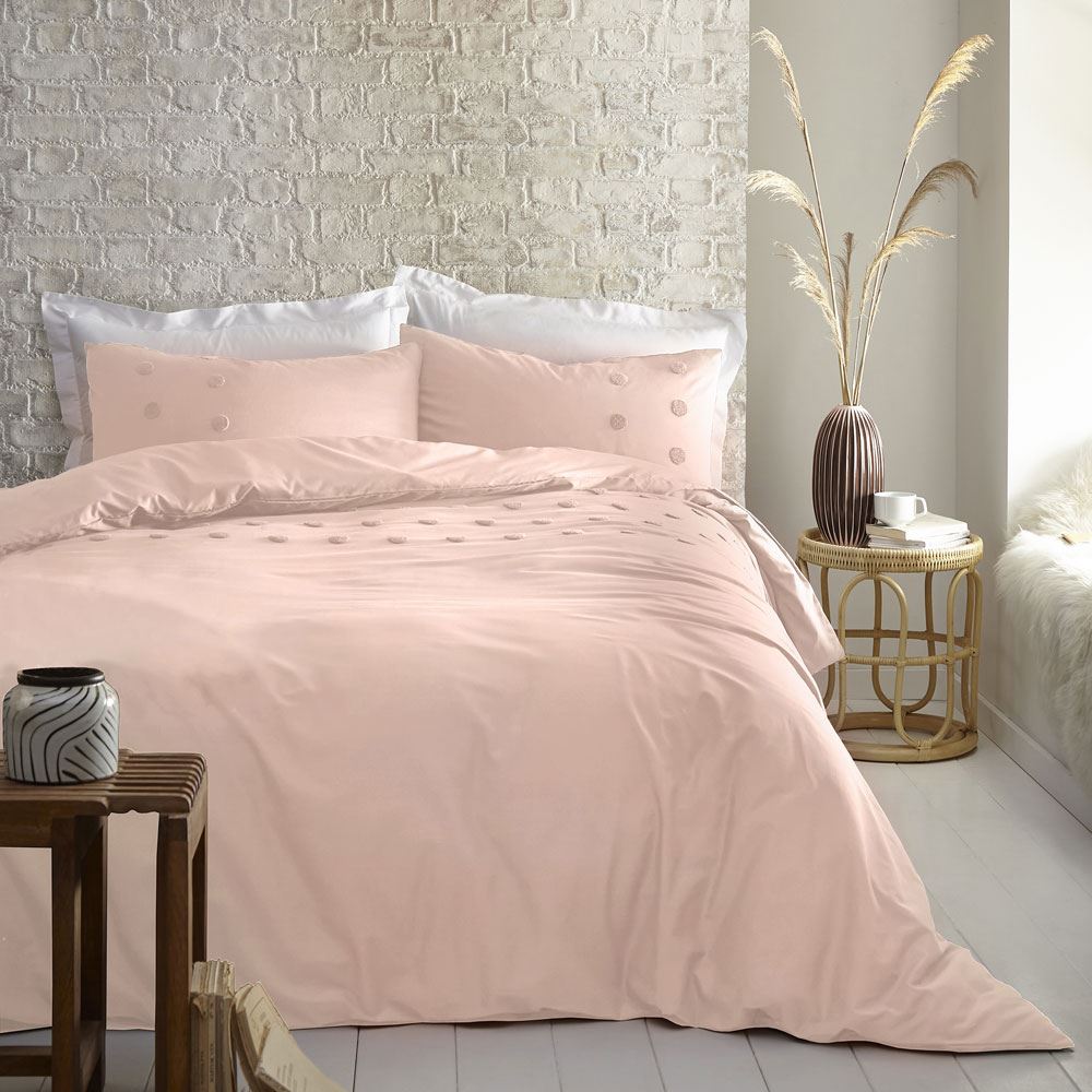 Appletree Boutique Ayda Tufted Spots Embellished 100% Cotton Duvet Cover Set