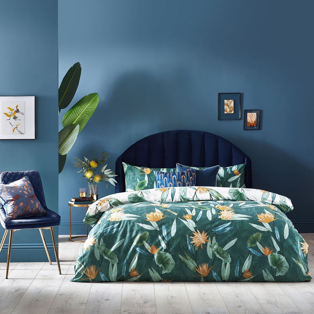 Furn Tigerlily Botanical Print Reversible Duvet Cover Set
