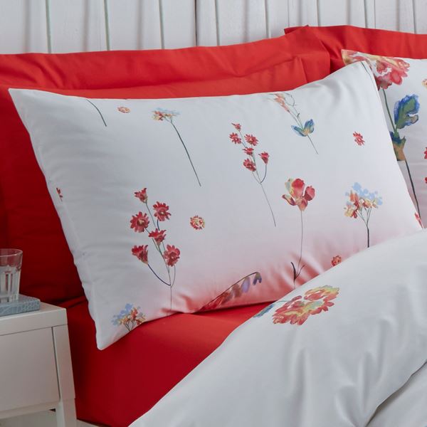 Charlotte Thomas Serenity Floral Housewife Pillow Case, Terracotta, Pair
