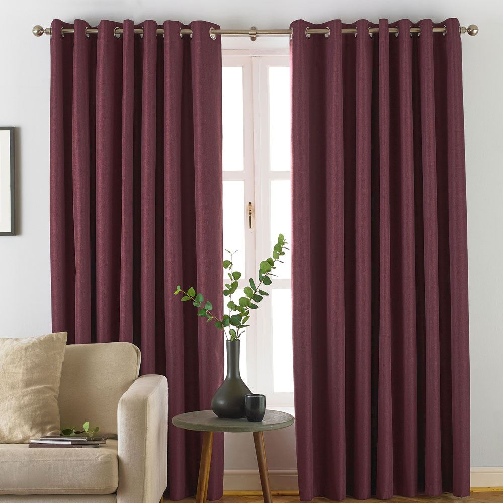 Furn Moon Plain Thermal Blackout Eyelet Lined Curtains