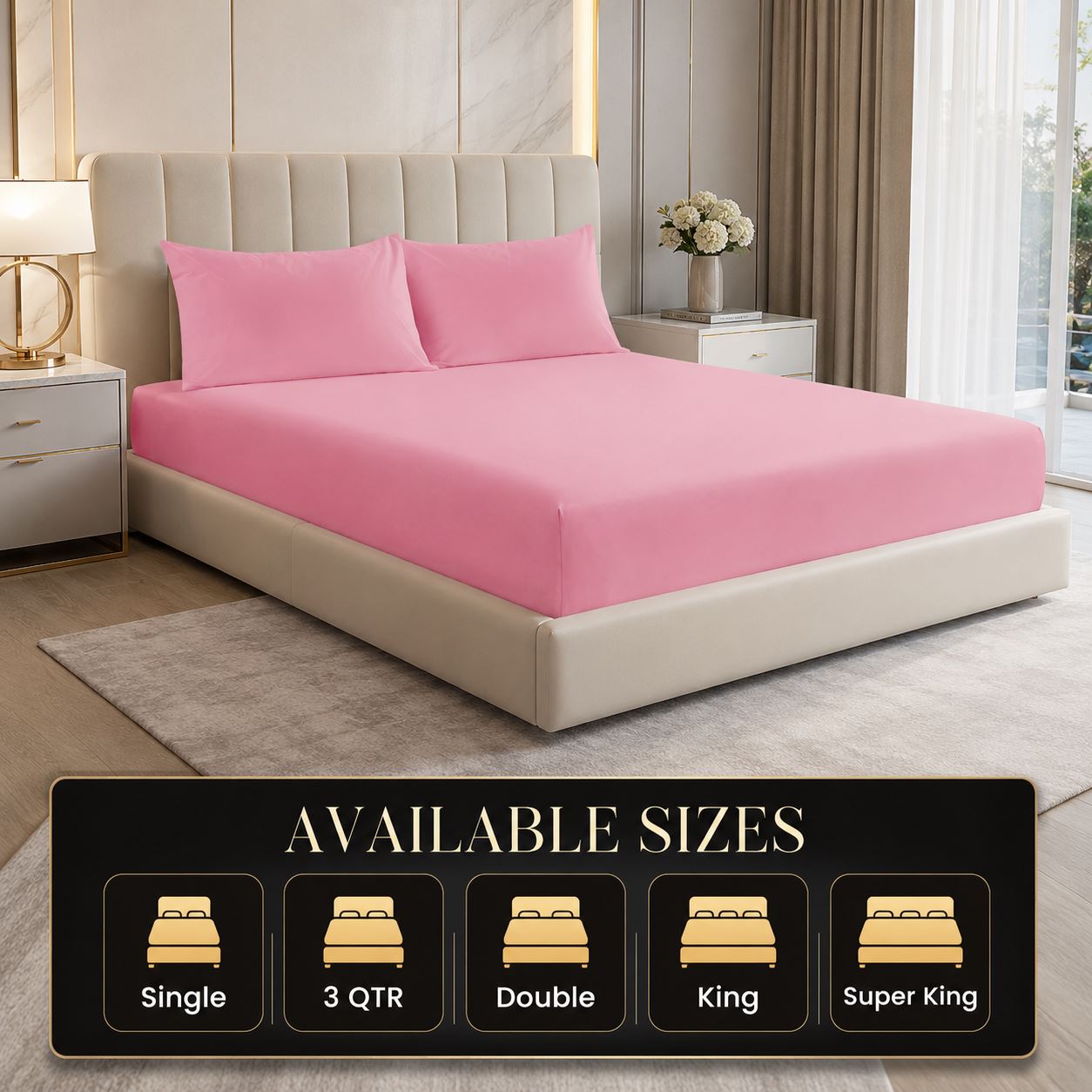 Night Zone Easy-care extra deep fitted sheets