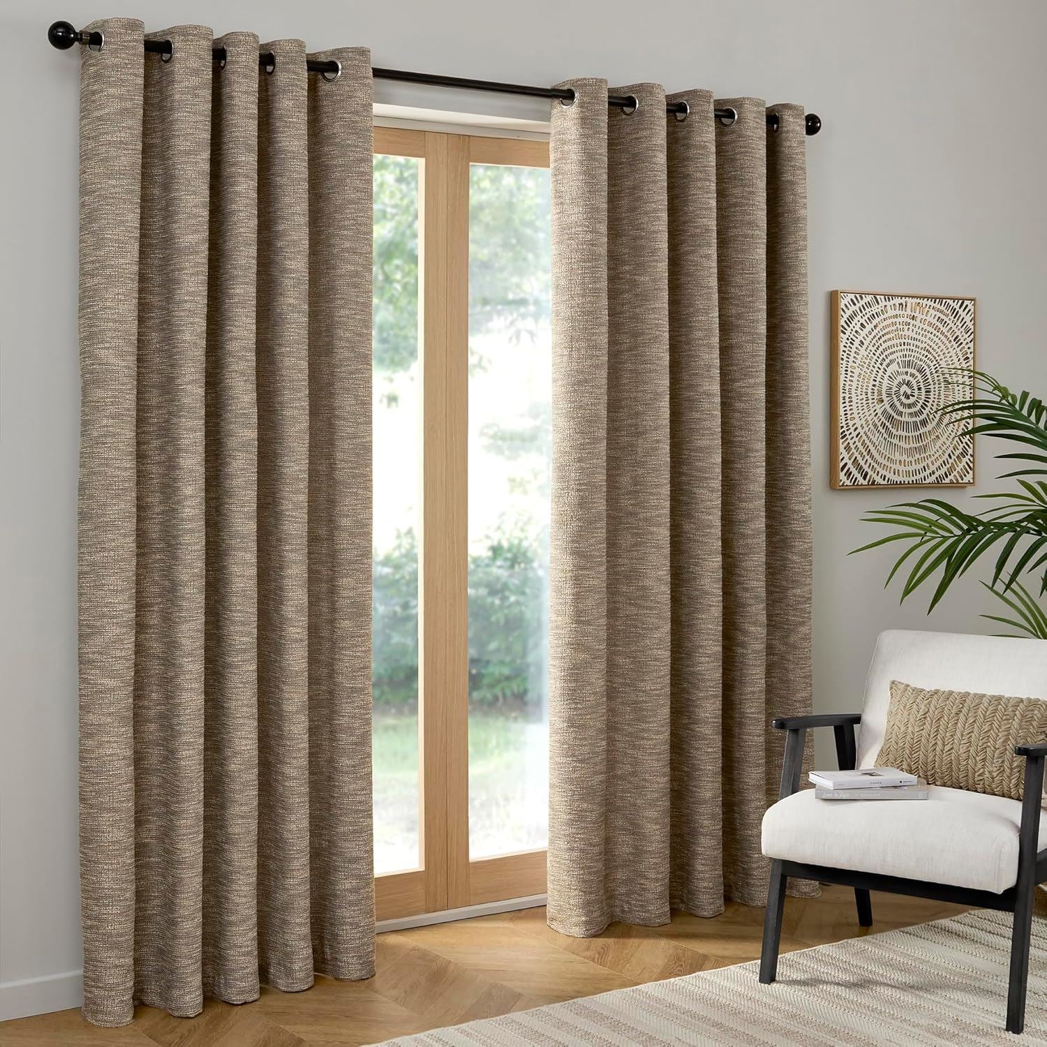 Curtina Talon Jacquard Woven Textured Eyelet Lined Curtains