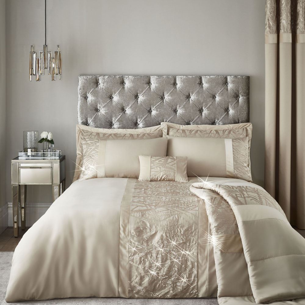 Catherine Lansfield Velvet Sparkle Sequin Embellished Duvet Cover Set