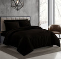 Night Zone Satin Stripe 100% Cotton 250 Thread Count Duvet Cover Set