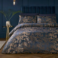Soiree Midnight Palm Woven Jacquard Duvet Cover Set