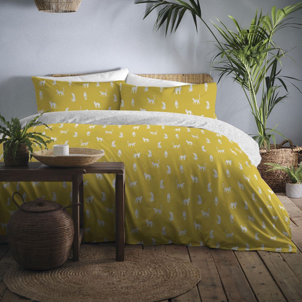 Fusion Sahara Leopard Print Easy Care Reversible Duvet Cover Set