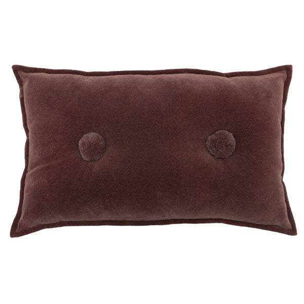 Furn Bobble Pom Pom Button 100% Cotton Filled Cushion, 30 x 50 Cm