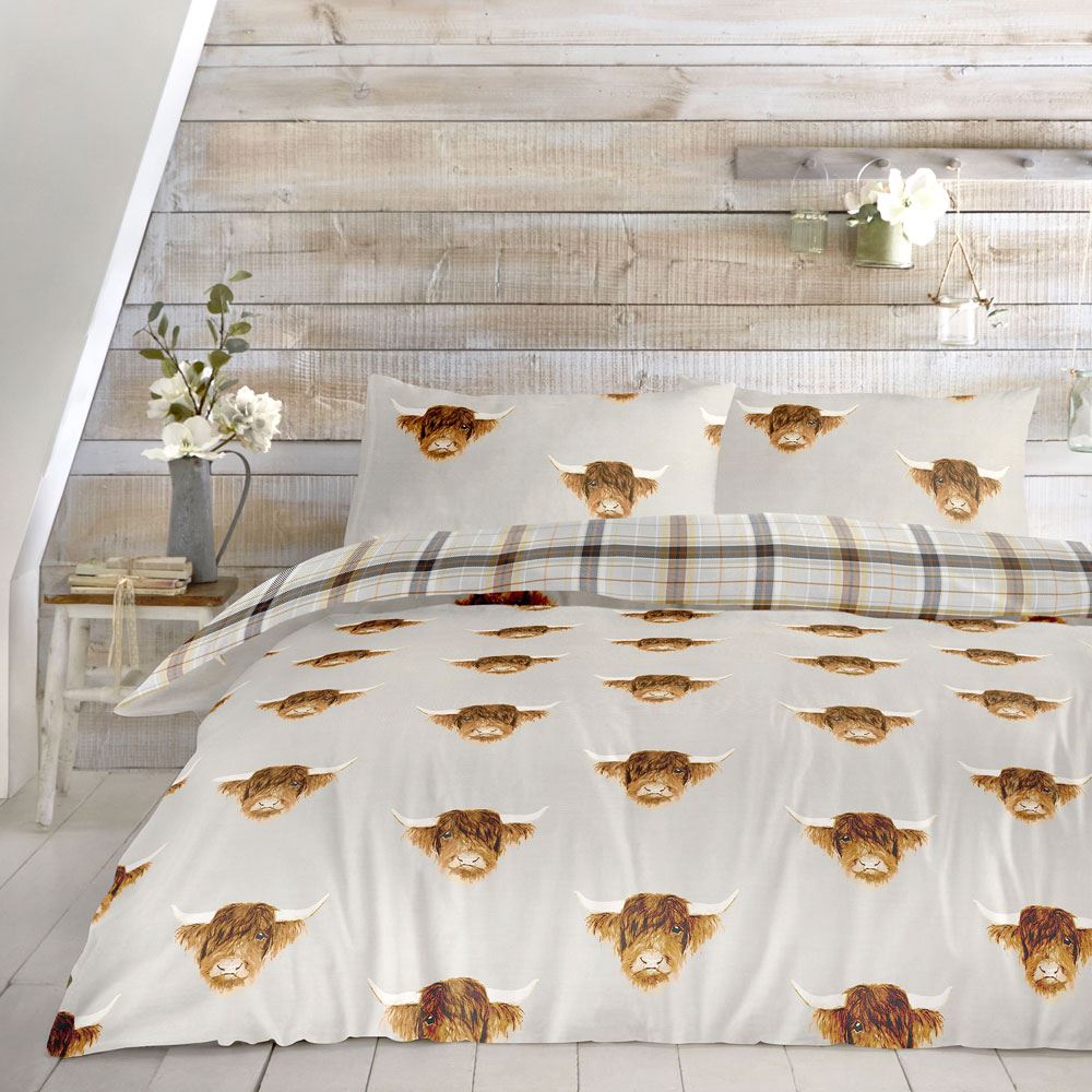 Fusion Highland Cow Reversible Duvet Cover Set
