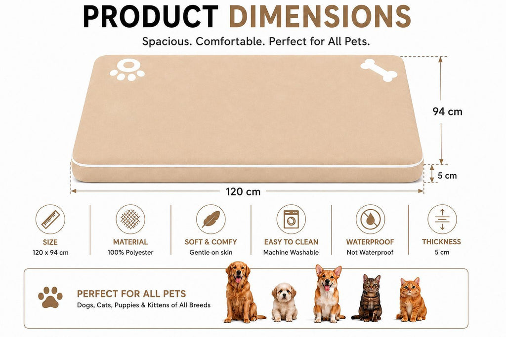 Night Zone Super Soft Bone & Paw Pet Bed Mat