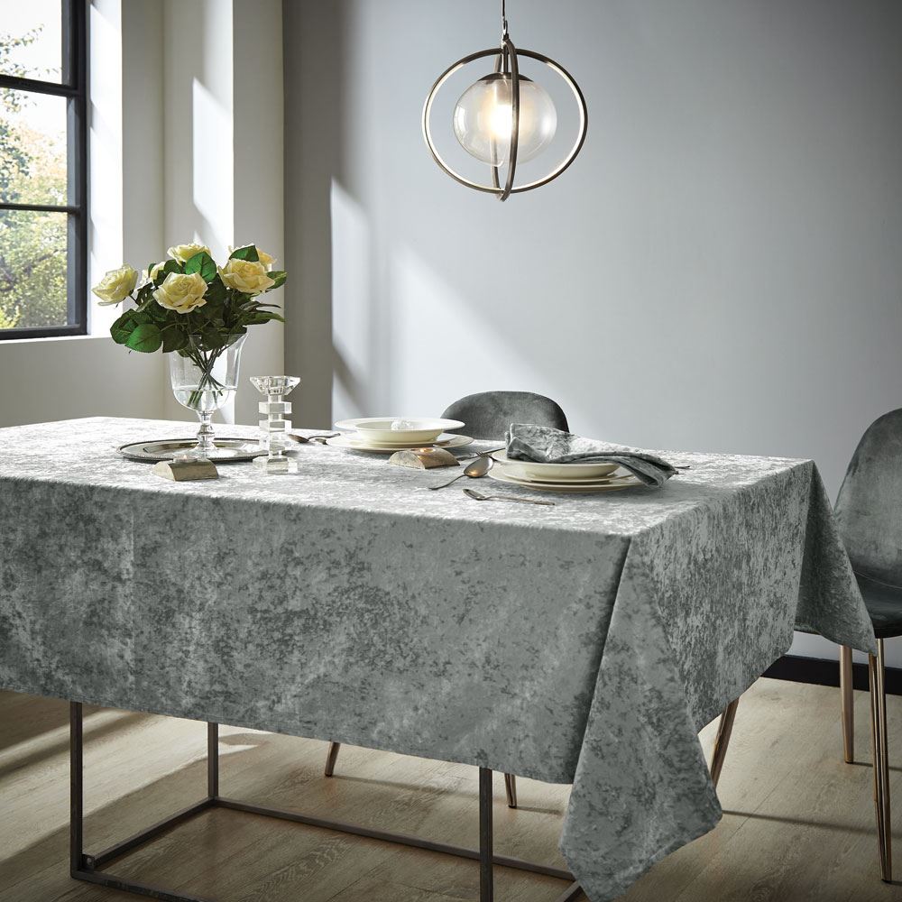Catherine Lansfield Crushed Velvet Tablecloth