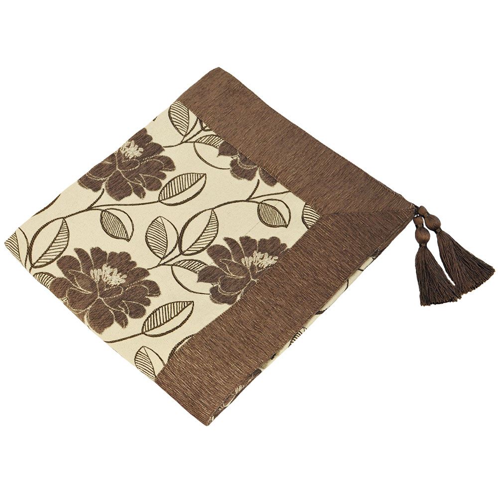 Paoletti Mayflower Floral Woven Tasselled Border Throw