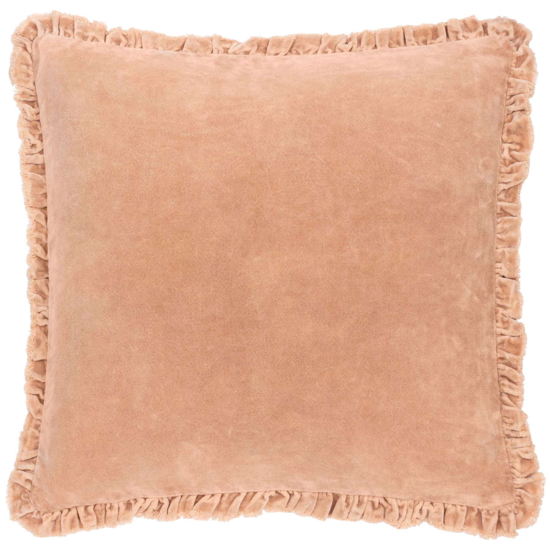 Yard Bertie Frayed Fringe Velvet 100% Cotton Cushion Cover
