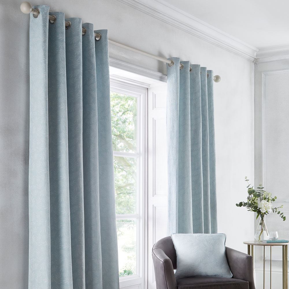 Dreams & Drapes Telford Leaf Jacquard Eyelet Lined Curtains