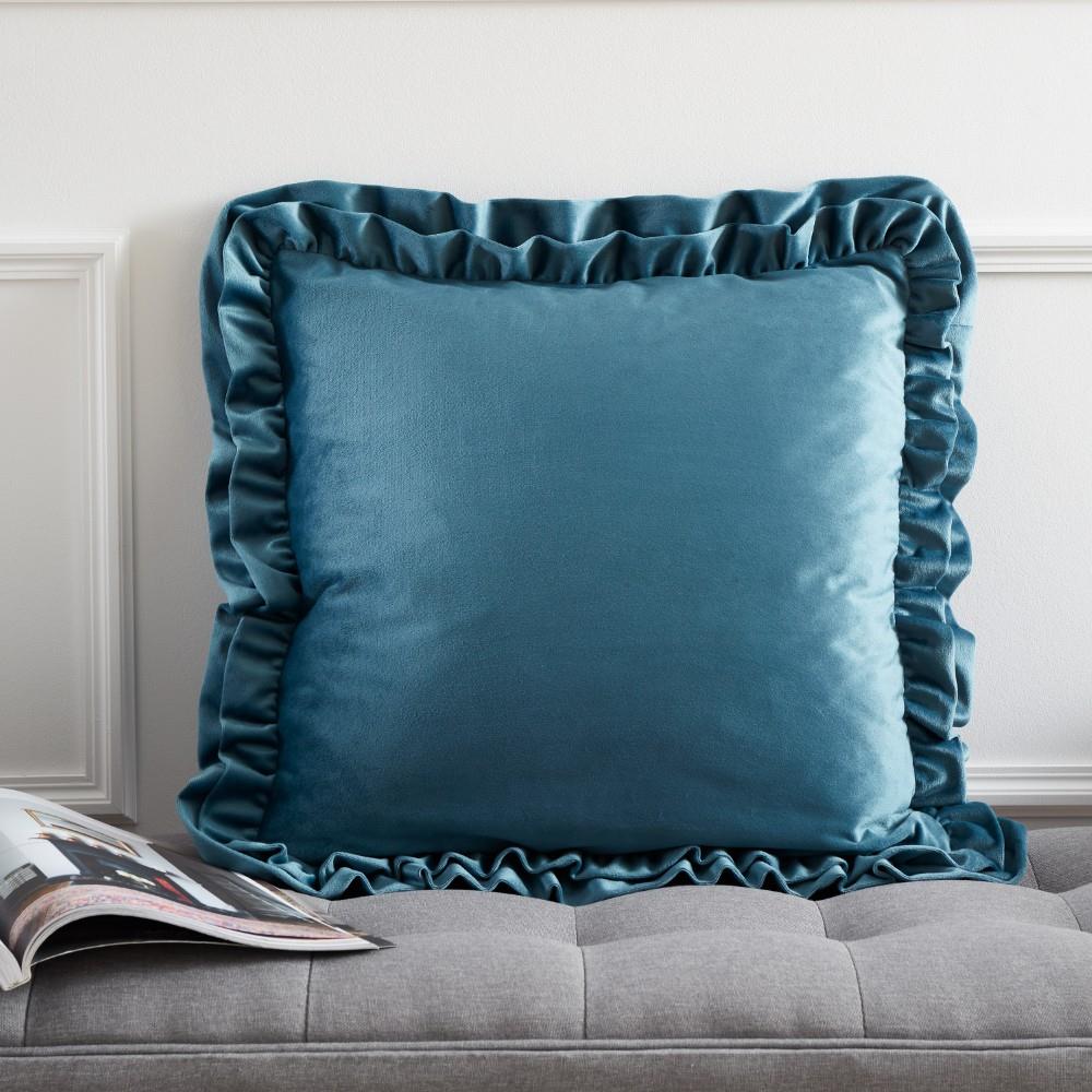 Catherine Lansfield So Soft Velvet Touch Double Frill Filled Cushion